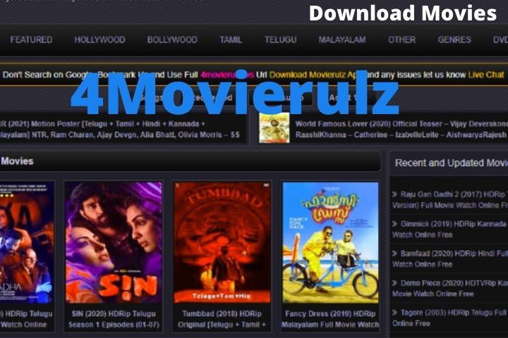 4Movierulz Watch And Download Unlimited Movies, Web Series Updated